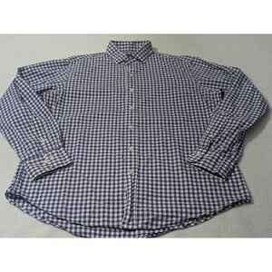 Polo Ralph Lauren Shirt Gingham Button Up Men's Size L Blue Check Long Sleeve
